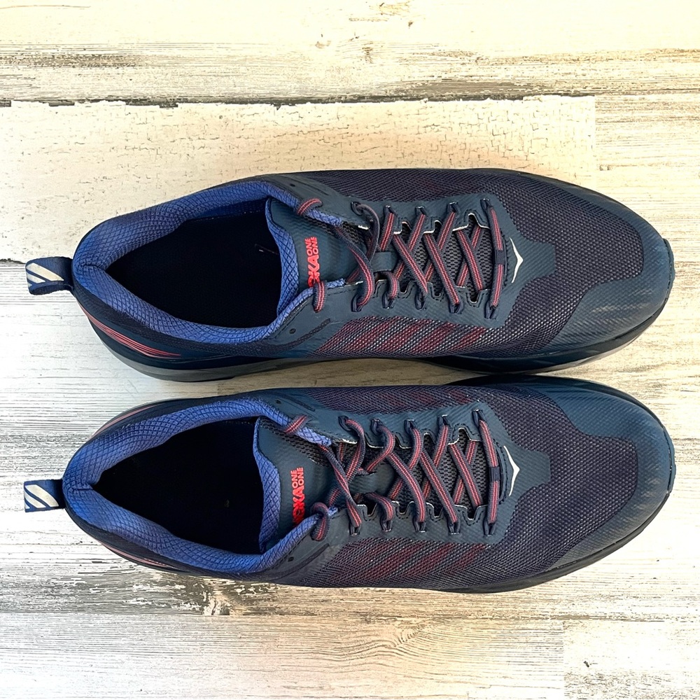 Hoka Challenger ATR 5 Men’s All Terrain Running Shoes Size 12.5 In Blue/Red - Picture 4 of 11